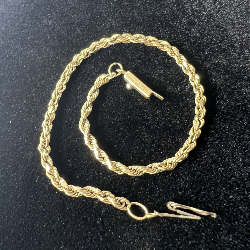 14K Yellow Gold Rope Chain Bracelet 8" 3mm Approx 4g - See Description